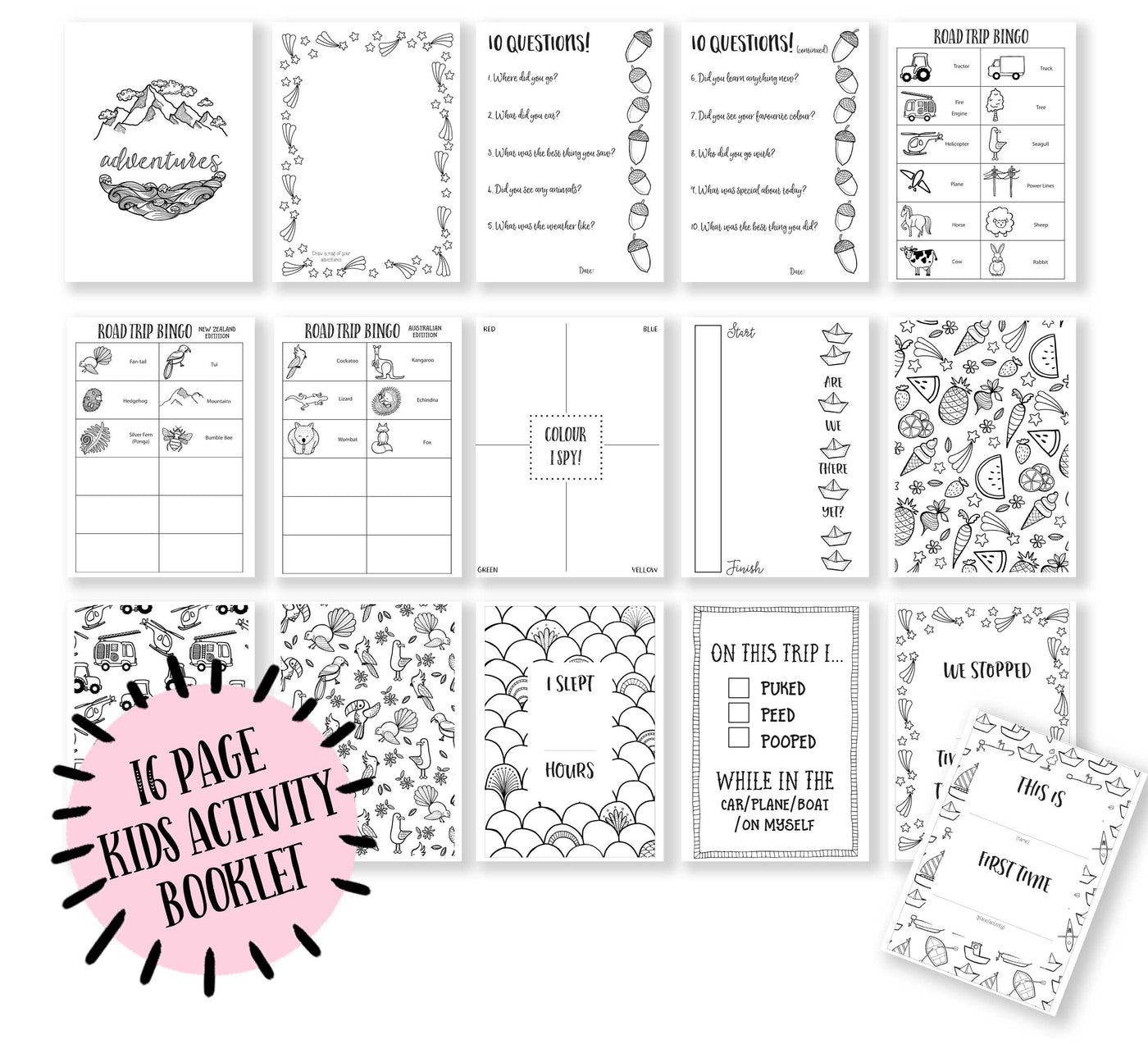 Road Trip Activity Pack Printable {Digital download}